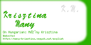 krisztina many business card